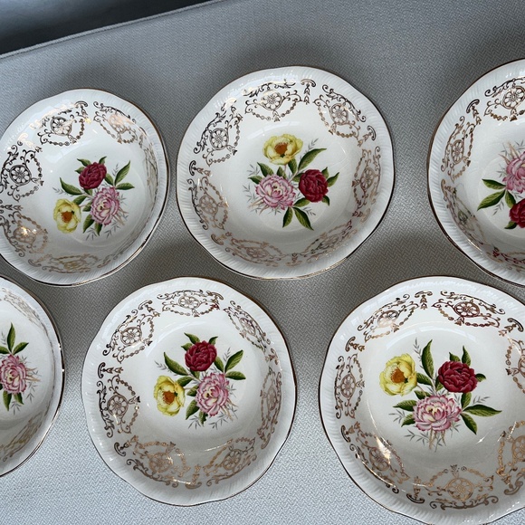 Alfred Meakin fruit bowl, 22K gold & flowers vintage small, desert, EUC. - Picture 2 of 15